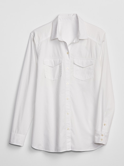 Image number 6 showing, Double Pocket Boyfriend Shirt