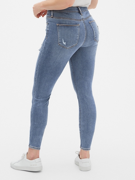 Image number 2 showing, Soft Wear Mid Rise True Skinny Jeans in Distressed