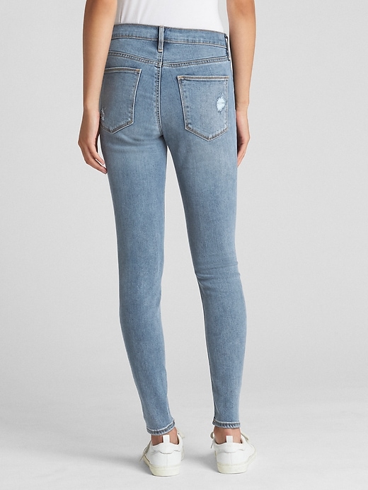 Image number 8 showing, Soft Wear Mid Rise True Skinny Jeans in Distressed
