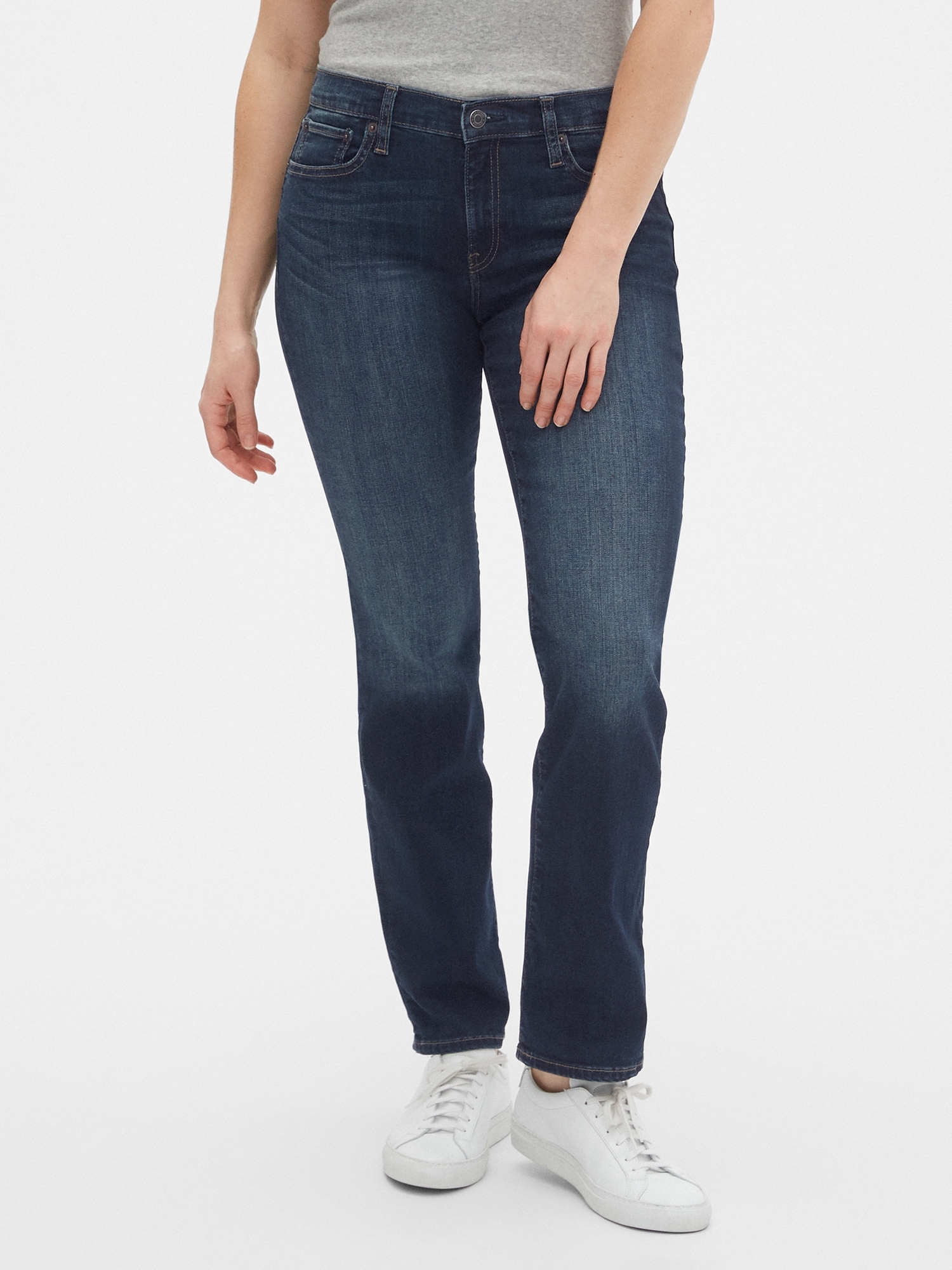 Mid Rise Classic Straight Jeans | Gap