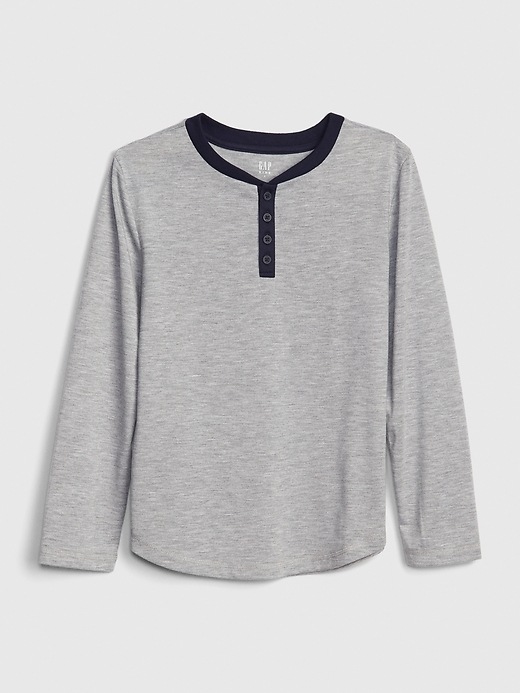View large product image 1 of 1. Kids Henley Long Sleeve PJ Shirt