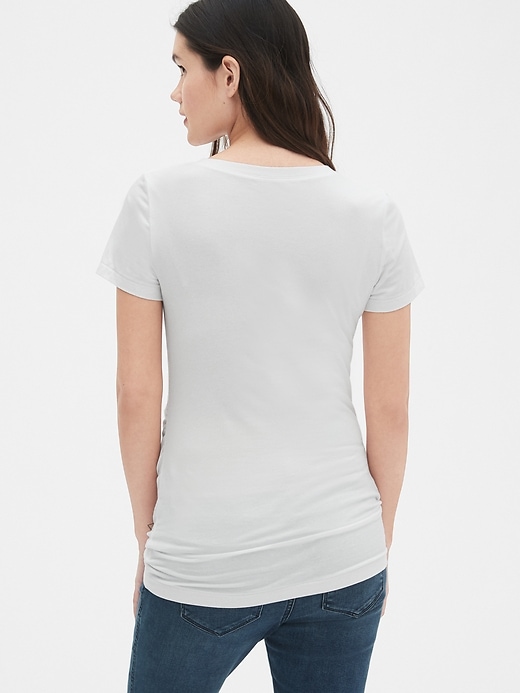 2 of 8 showing, with the color optic white of product Maternity Pure Body V-Neck T-Shirt
