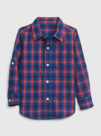 View large product image 3 of 3. Toddler Poplin Convertible Long Sleeve Shirt