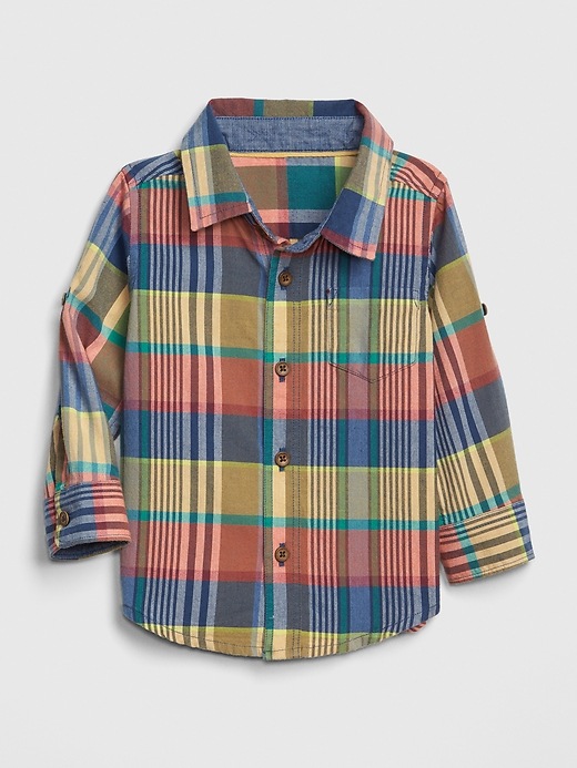 Image number 3 showing, babyGap Plaid Convertible Shirt