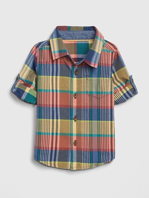 Image number 1 showing, babyGap Plaid Convertible Shirt