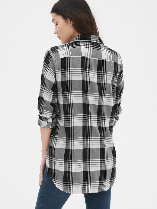 Image number 2 showing, Maternity Flannel Plaid Tie-Front Shirt