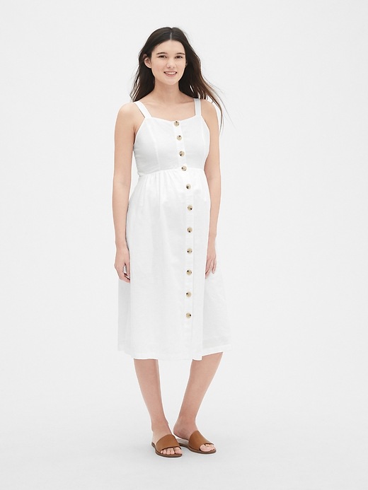 Image number 3 showing, Maternity Apron Midi Dress