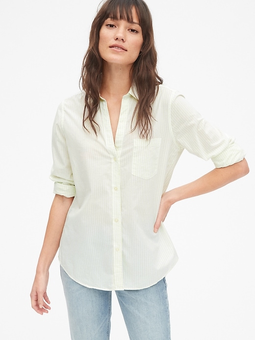 Image number 1 showing, Stripe Fitted Boyfriend Shirt