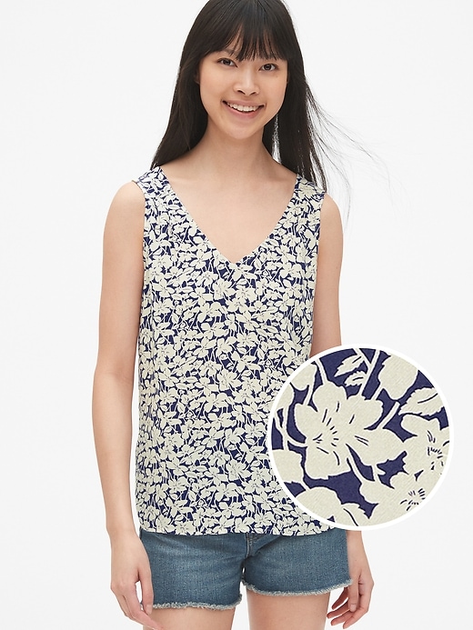 Image number 8 showing, Sleeveless V-Neck Top in Modal Crepe