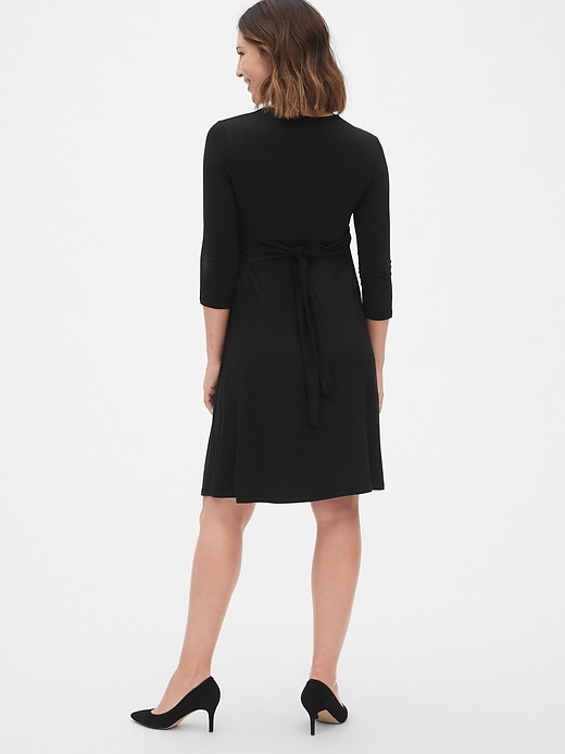 Image number 2 showing, Maternity Three-Quarter Sleeve Wrap Dress