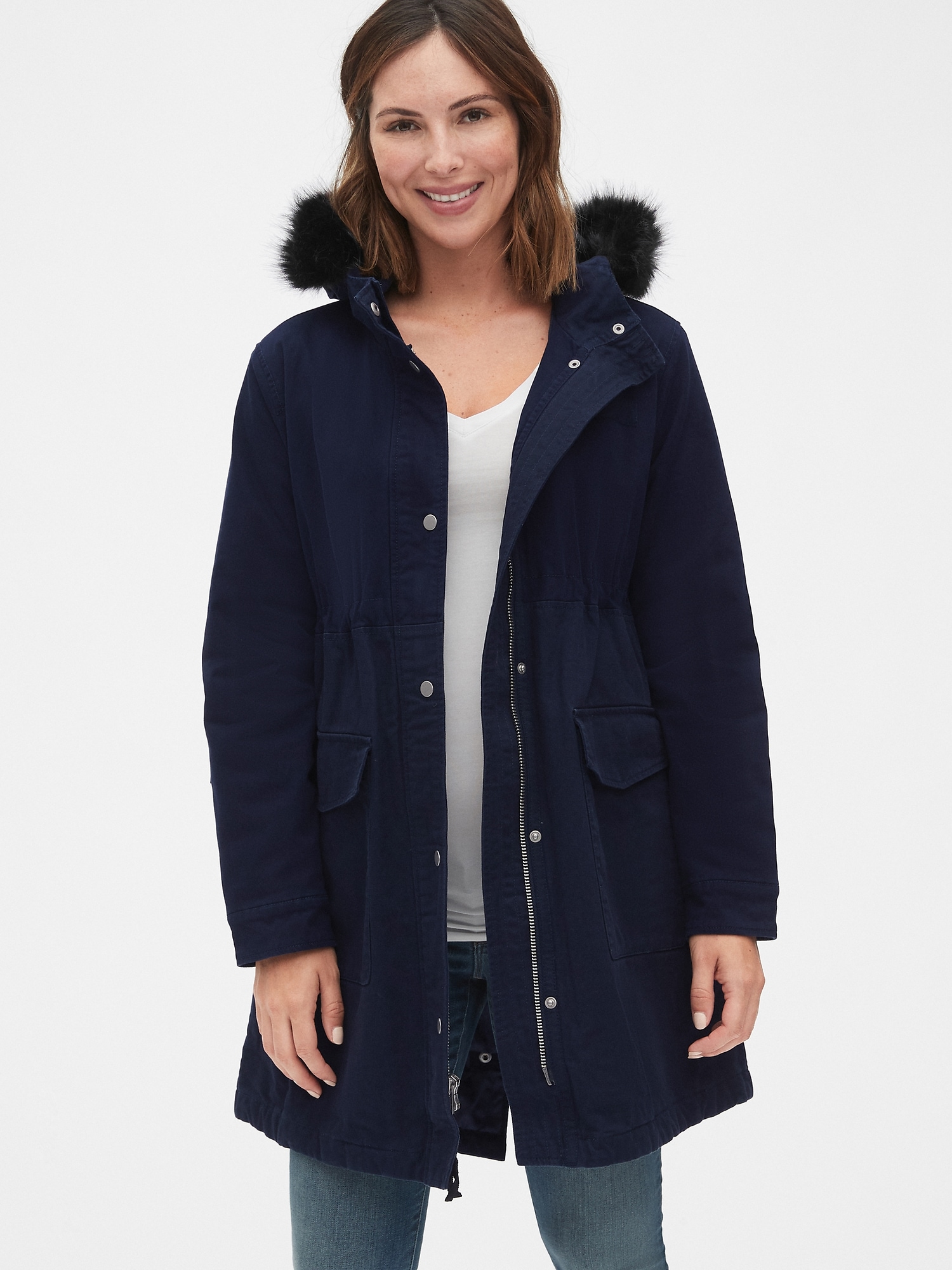 Maternity Satin Lined Parka Gap
