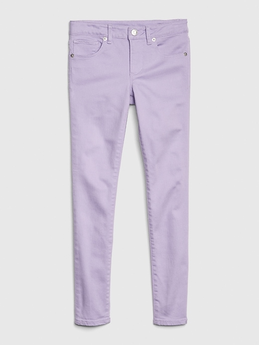 1 of 8 showing, with the color purple denim of product Kids Super Skinny Jeans with Stretch