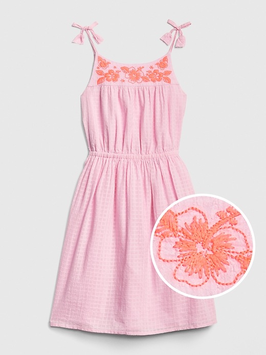Image number 5 showing, Kids Embroidered Tassel Fit and Flare Dress