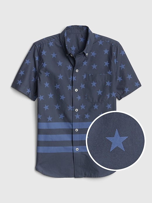 Image number 1 showing, Kids Americana Poplin Short Sleeve Shirt
