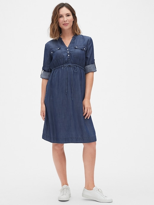 Image number 3 showing, Maternity Shirtdress in TENCEL&#153 Lyocell