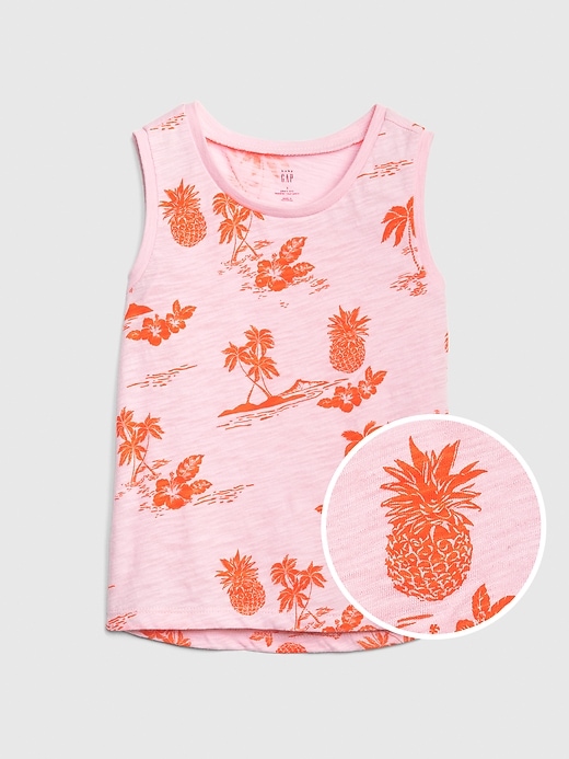 1 of 8 showing, with the color pink palms of product Toddler Print Tank Top