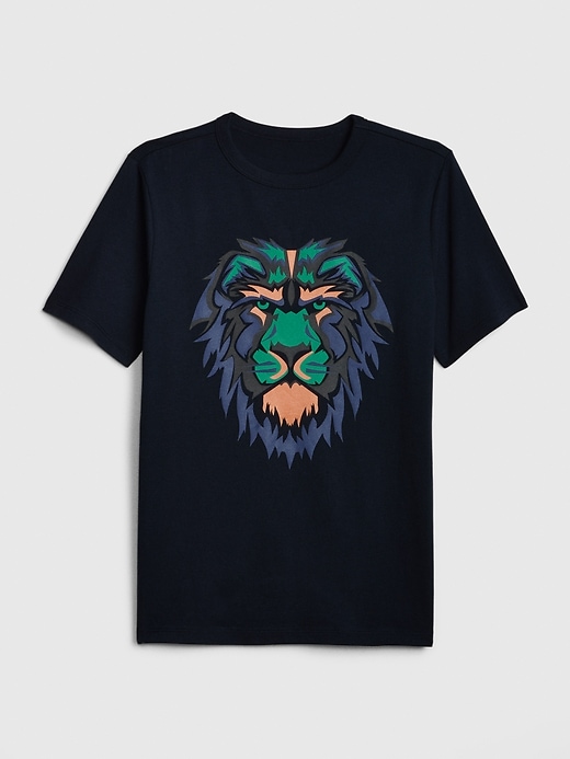 1 of 8 showing, with the color true indigo of product Kids Graphic Short Sleeve T-Shirt
