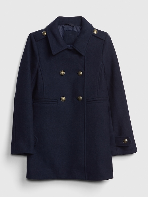 Image number 1 showing, Kids Double-Button Wool Coat