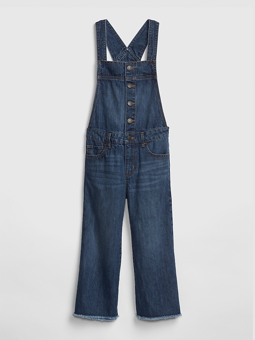 Image number 1 showing, Kids Crop Wide-Leg Overalls