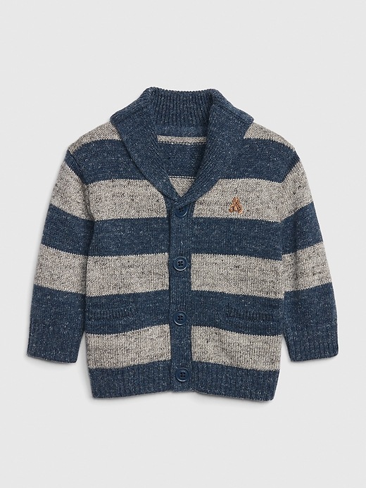 Image number 1 showing, Baby Stripe Shawl Cardi Sweater