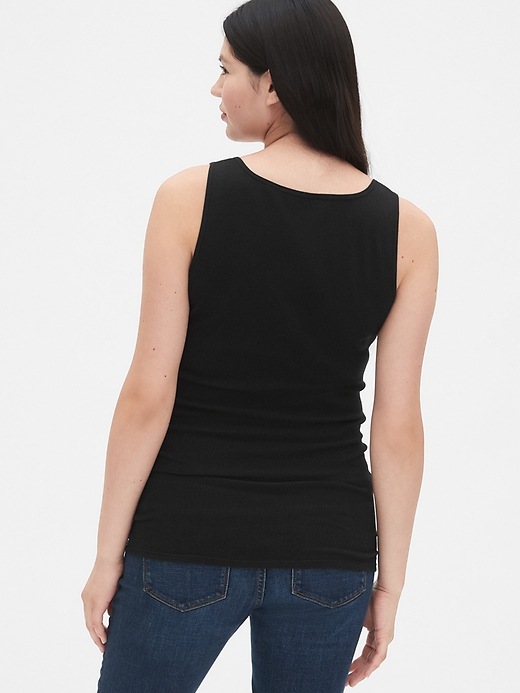 Image number 2 showing, Maternity Ribbed Henley Tank Top