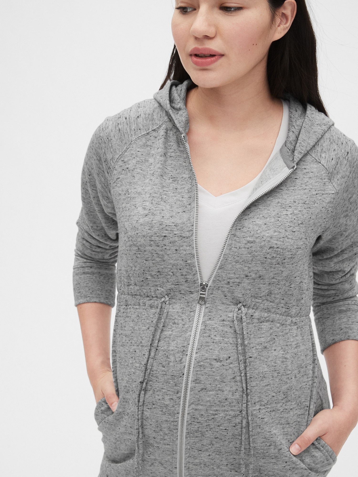 Maternity Cinched Zip Hoodie Gap
