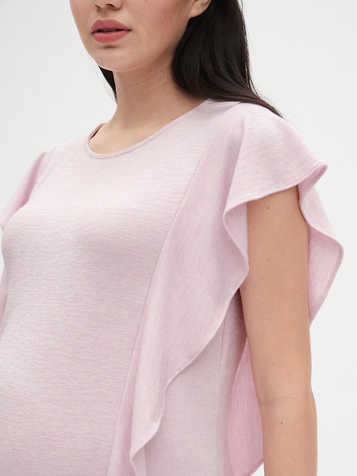 Image number 4 showing, Maternity Softspun Flutter Sleeve Top