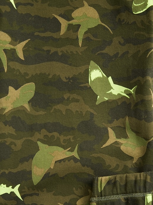 2 of 8 showing, with the color green camo of product Kids Shark PJ Set