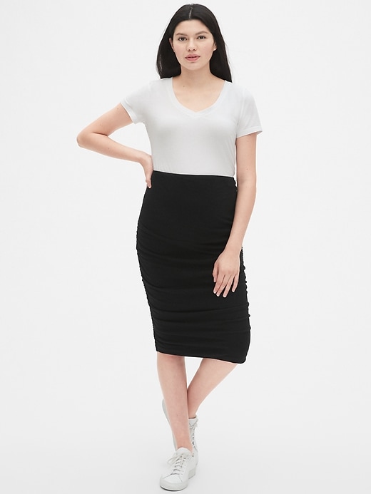Image number 3 showing, Maternity Full Panel Ruched Pencil Skirt