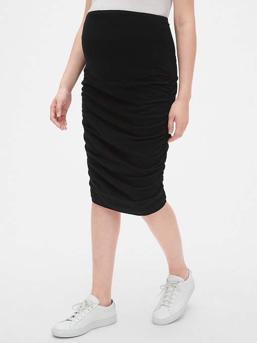 Image number 1 showing, Maternity Full Panel Ruched Pencil Skirt