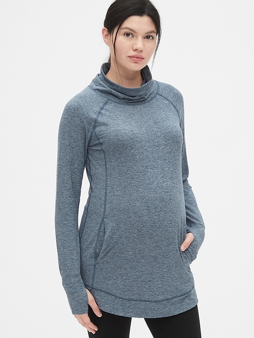 View large product image 1 of 1. Maternity GapFit Breathe Cowl-Neck Pullover Sweatshirt