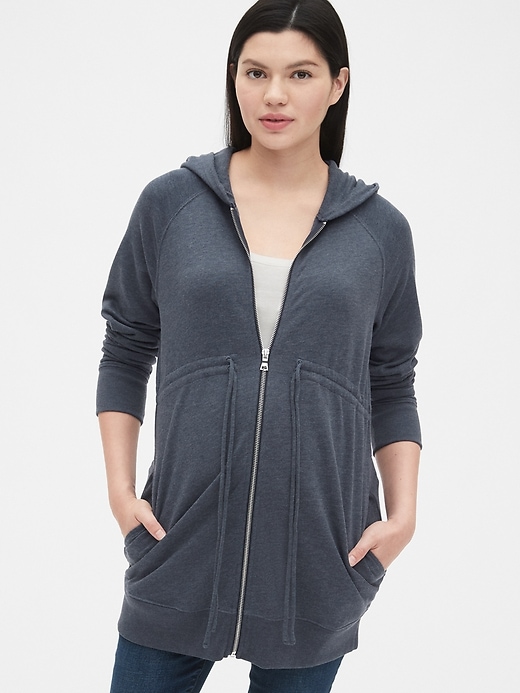 Image number 5 showing, Maternity Cinched Zip Hoodie