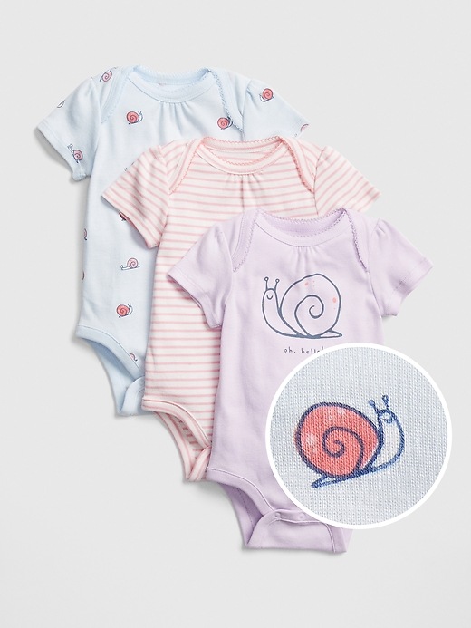 Image number 1 showing, Baby Snail Bodysuit (3-Pack)