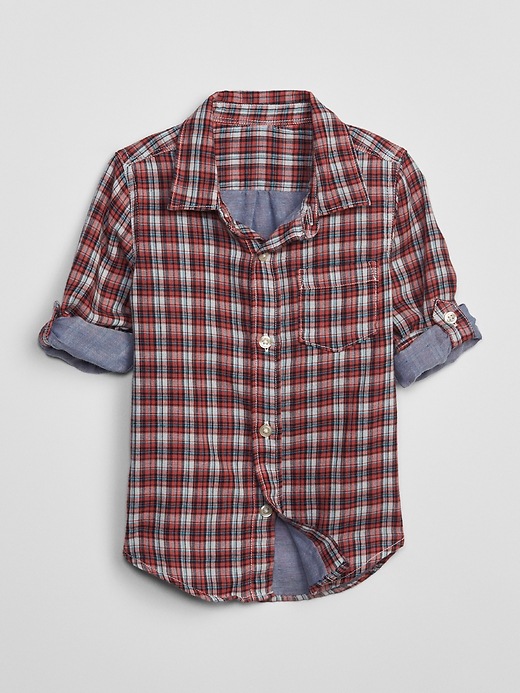 View large product image 1 of 1. Toddler Double-Weave Convertible Shirt