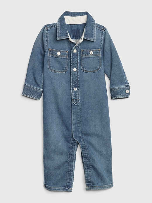 Image number 3 showing, Baby Denim One-Piece