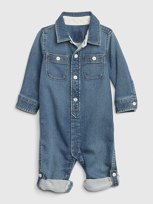 Image number 1 showing, Baby Denim One-Piece