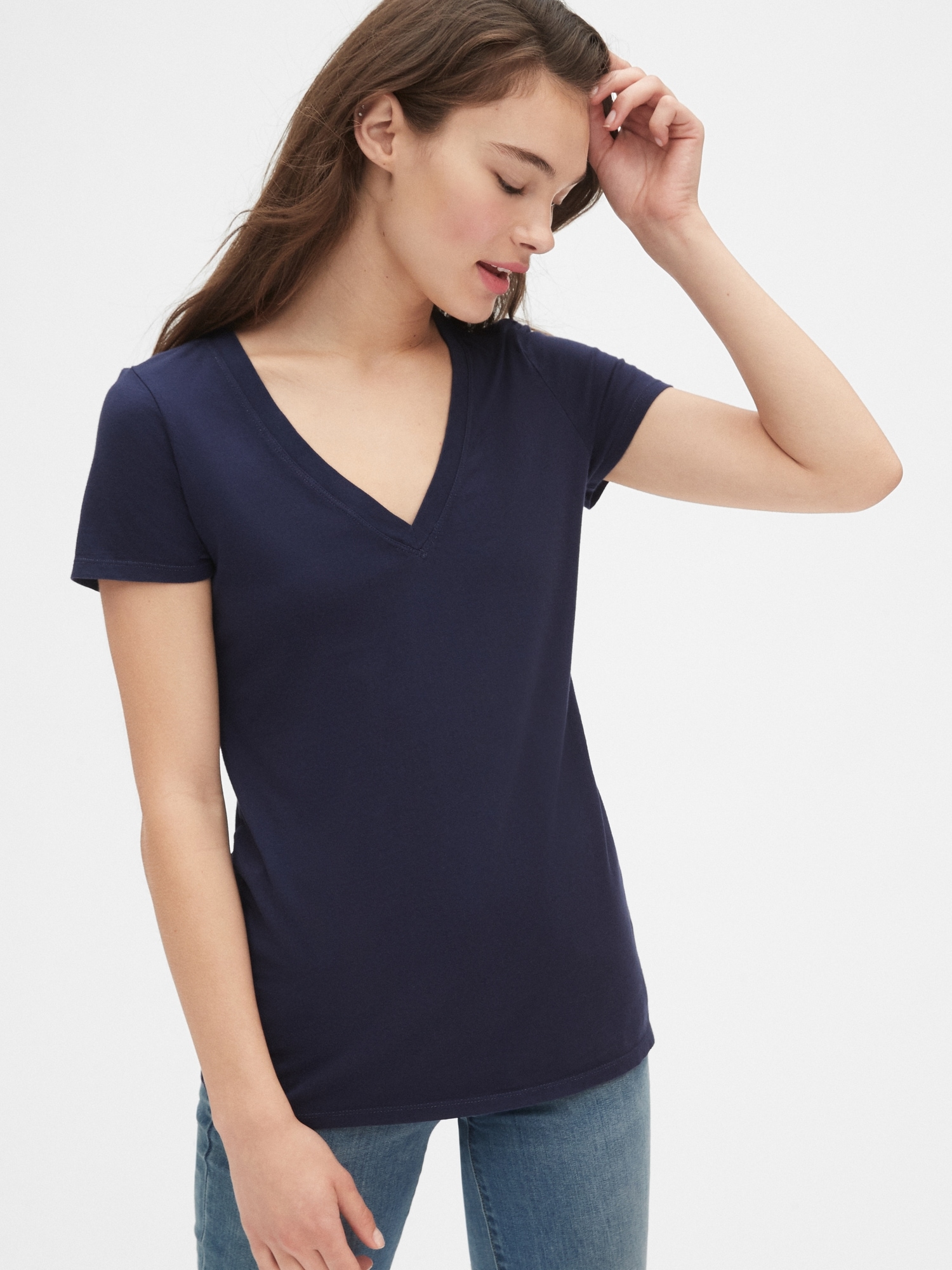 gap vintage wash v neck tee