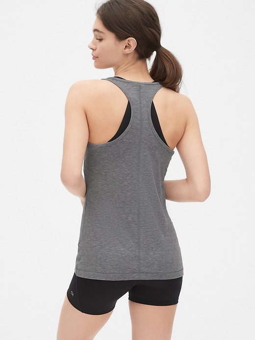 2 of 8 showing, with the color heather gray of product GapFit Breathe Heathered Tank