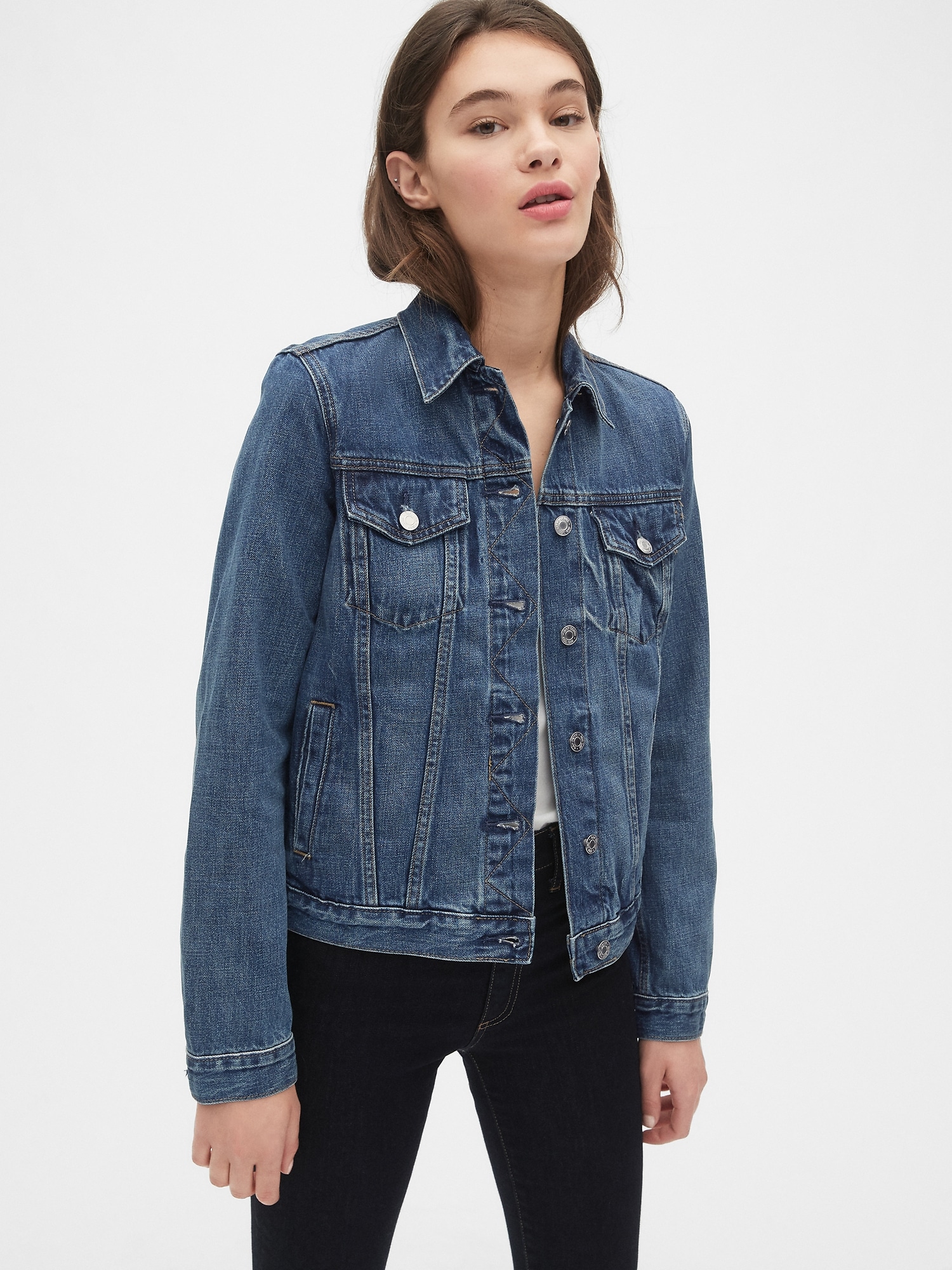 denim jacket with jersey sleeves womens