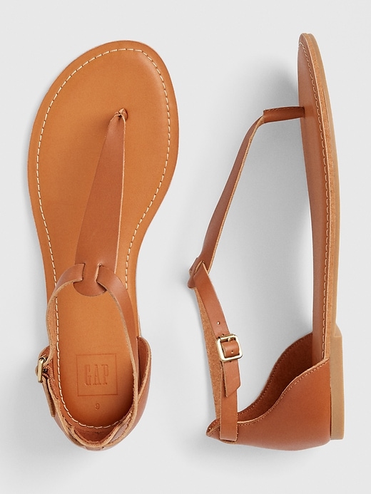 2 of 8 showing, with the color cognac of product T-Strap Sandals