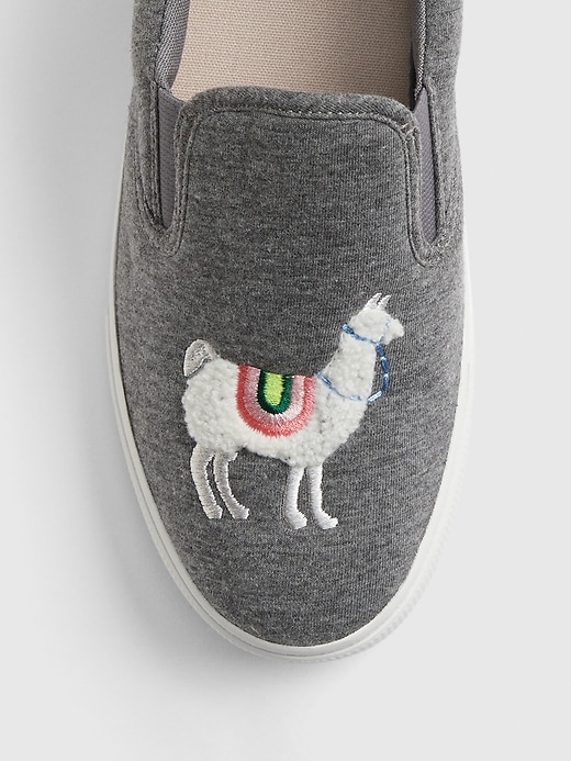 Image number 2 showing, Kids Llama Slip-On Sneakers