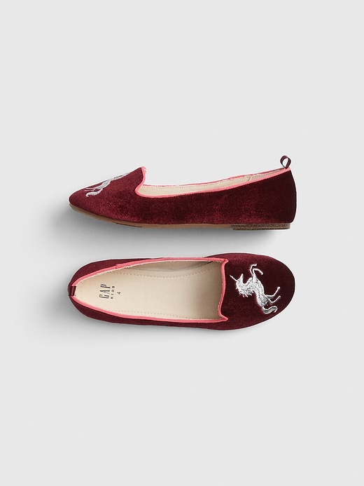 View large product image 1 of 1. Kids Graphic Velvet Flats