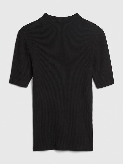 Image number 6 showing, Ribbed Short Sleeve Mockneck Sweater