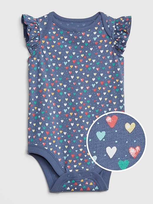 Image number 4 showing, Baby Print Flutter Bodysuit