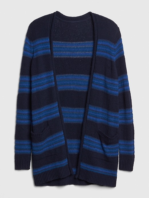 Image number 6 showing, Longline Stripe Open-Front Cardigan Sweater
