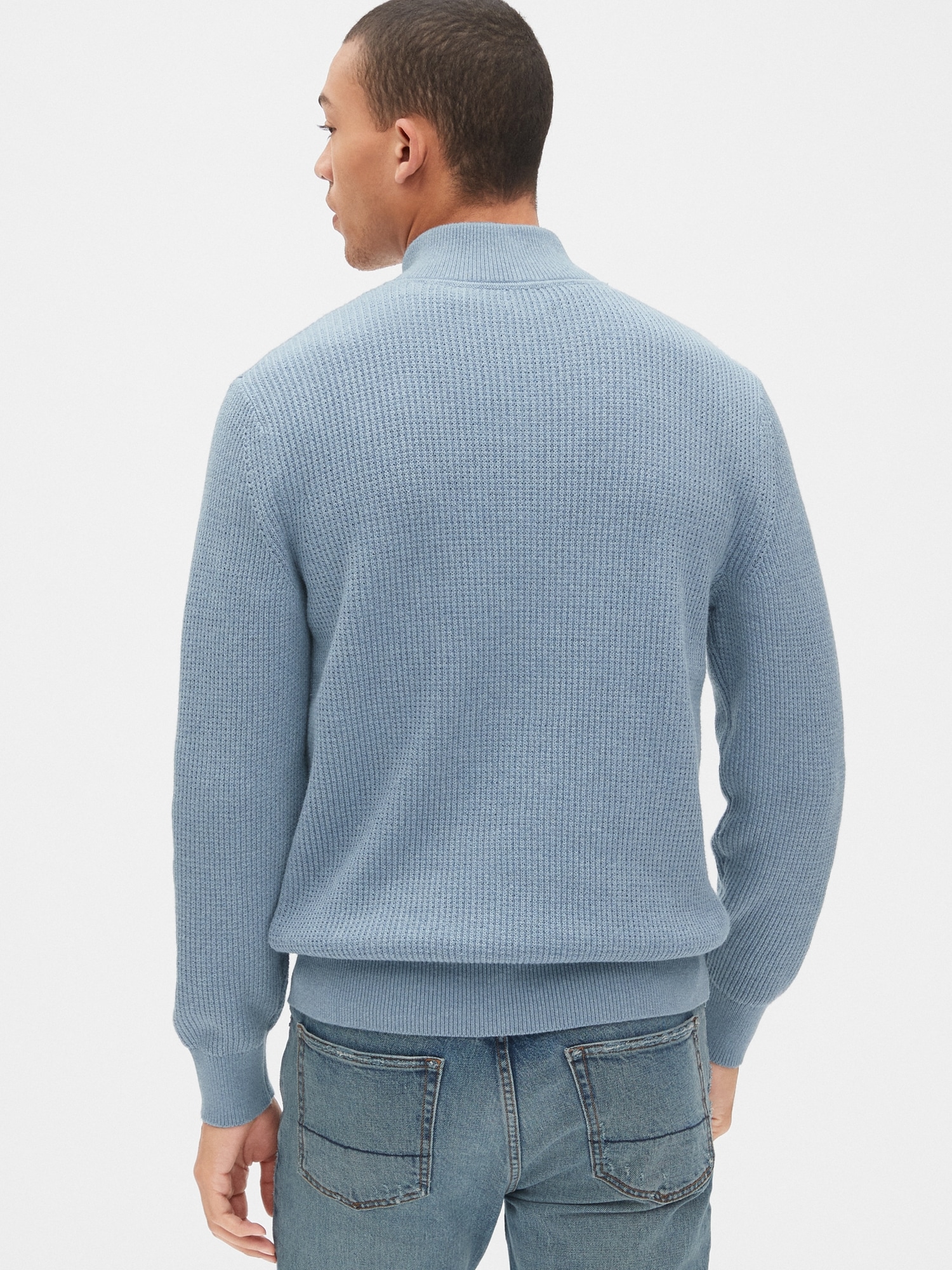 gap waffle mockneck sweater