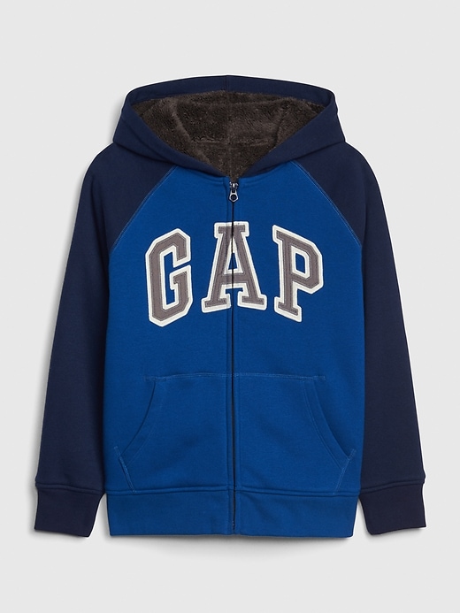 Image number 1 showing, Kids Gap Logo Sherpa-Lined Hoodie Sweatshirt