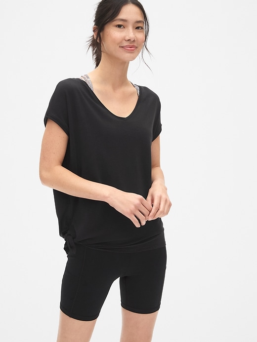 View large product image 1 of 1. GapFit Breathe Side-Tie T-Shirt