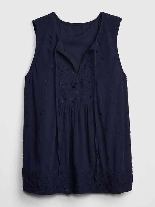 Image number 6 showing, Eyelet Embroidered Crinkle Tank Top