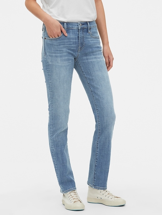 Image number 7 showing, Mid Rise Classic Straight Jeans
